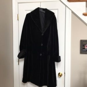 Full length designer black sheared mink coat